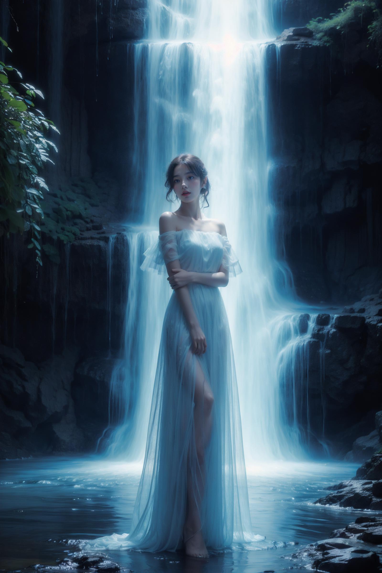 Blue fluorescent waterfall荧光瀑布 image by TideMIX