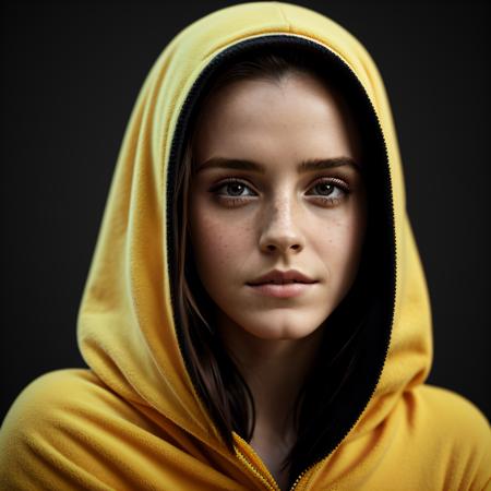 (emwats0n:0.99) photo of beautiful (Koh_VictoriaPerdetti:0.99), a woman with perfect hair, wearing (black kigurumi:1.1), ((Comfy/Cozy:1.1)), (plain yellow background:1.1), (happy:1.2), modelshoot style, (extremely detailed CG unity 8k wallpaper), professional majestic (photography by august sander:1.1), (Canon AE-1 Camera), 24mm, exposure blend, hdr, faded, extremely intricate, High (Detail:1.1), Sharp focus, dramatic, soft cinematic light, (upper body), (looking at viewer), (detailed pupils), 24mm, 4k textures, soft cinematic light, adobe lightroom, photolab, elegant, ((((cinematic look)))), soothing tones, insane details, hyperdetailed, low contrast