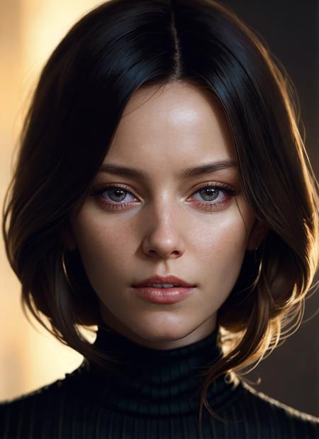 A stunning intricate full color portrait of (sks woman:1), wearing a black turtleneck, epic character composition, by ilya kuvshinov, alessio albi, nina masic, sharp focus, natural lighting, subsurface scattering, f2, 35mm, film grain, <lora:locon_elizabethbanks_v2_from_v2_64_32:1>