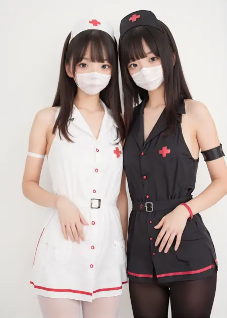 black and white nurse