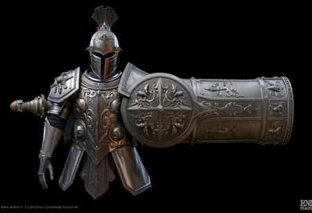 Created as premium AAA game asset or museum visualization piece. Currently trending on ArtStation HQ for its perfect balance of historical accuracy and next-gen rendering techniques. Ideal for armor design portfolios or cinematic production stills."