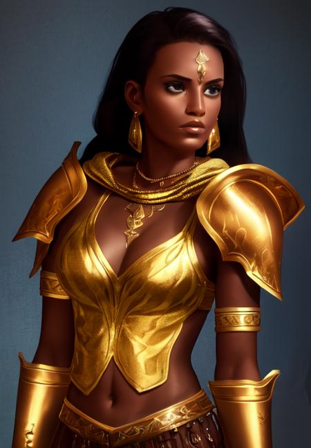 a woman, <lora:Redguard-Female:0.8>, Redguard-Female, 1girl, solo, long hair, navel, cleavage, upper body, earrings, parted lips, hood, piercing, shoulder armor, armlet, pauldrons, realistic, facial tattoo, very dark skin, dreadlocks, (masterpiece, best quality, absurdres, detailed, ultra-detailed:1.3), gorgeous