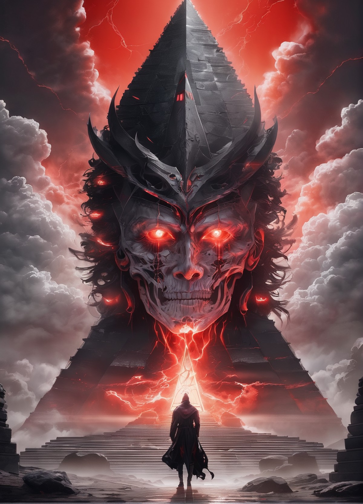 a photo of  ichigo plain face melting below goetic stormoctane trending on artstation face gets excited by pyramid above b...