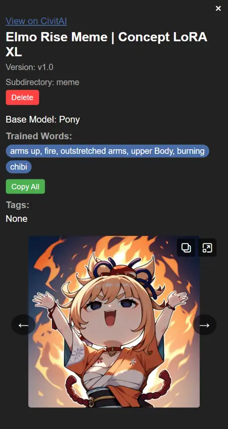 ComfyUI LoRA Sidebar
