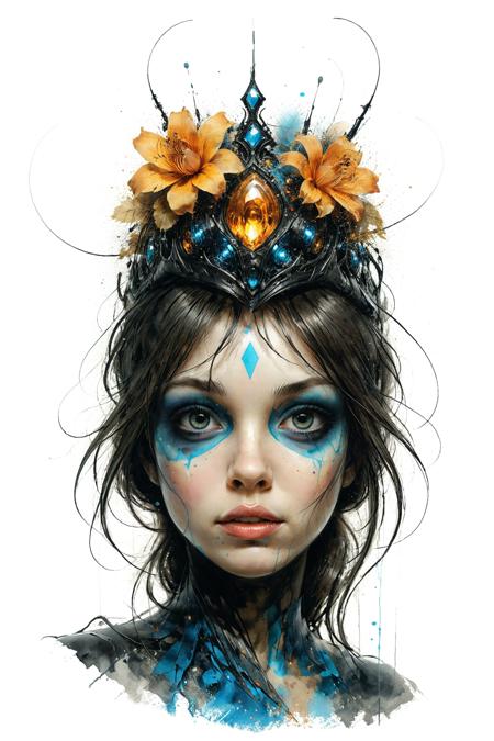 mysterious silhouette princess woman, by Minjae Lee, Carne Griffiths, Emily Kell, Steve McCurry, Geoffroy Thoorens, Aaron Horkey, Jordan Grimmer, Greg Rutkowski, amazing depth, double exposure, surreal, geometric patterns, intricately detailed, bokeh,  perfect balanced, deep fine borders, artistic photorealism , smooth,  great masterwork by head of prompt engineering   <lora:add-detail-xl:2>  <lora:xl_shuimo:0.7> ink wash painting <lora:Cute_Drawing:0.55>  <lora:hyperkraximalism_v1-1:0.25>
