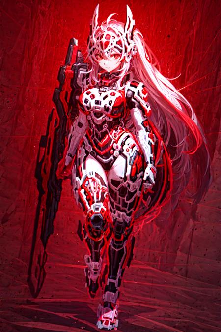 masterpiece, best quality, <lora:Mecha-000010:1>,,red theme,1girl