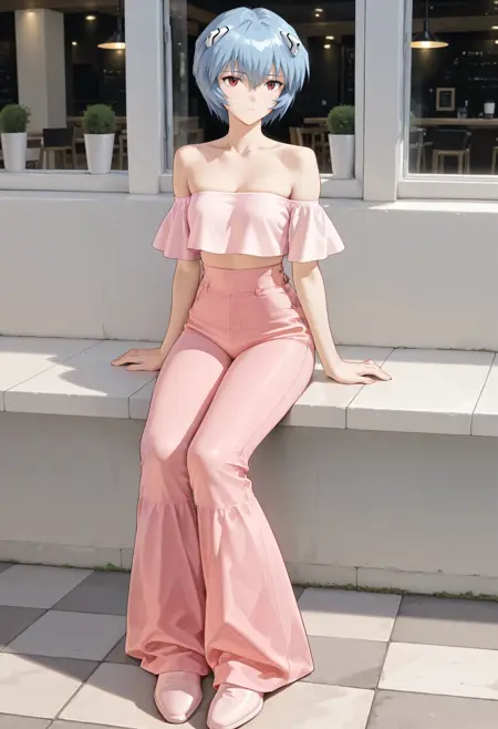 Ruffle Crop Top & Bell Bottom Pants