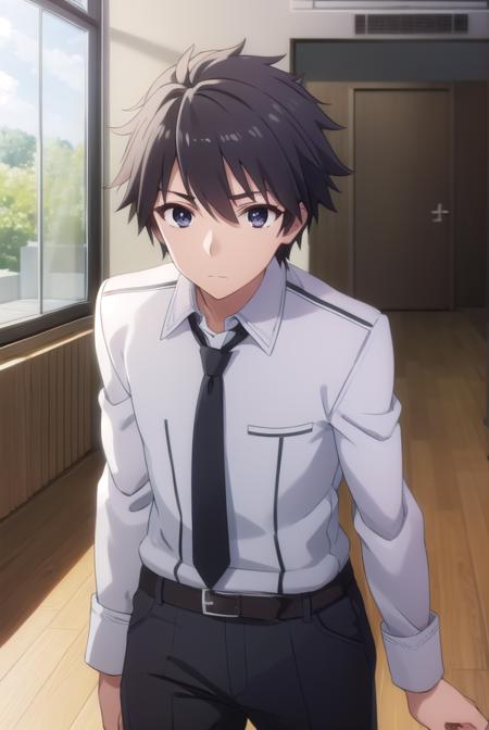 ikkikurogane, <lora:ikki kurogane s1-lora-nochekaiser:1>,
ikki kurogane, black hair, male focus, (black eyes:1.3),
BREAK school uniform, necktie, long sleeves,
BREAK indoors, classroom,
BREAK looking at viewer, (cowboy shot:1.5),
BREAK <lyco:GoodHands-beta2:1>, (masterpiece:1.2), best quality, high resolution, unity 8k wallpaper, (illustration:0.8), (beautiful detailed eyes:1.6), extremely detailed face, perfect lighting, extremely detailed CG, (perfect hands, perfect anatomy),