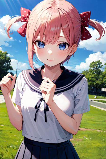 Nakano yotsuba, 5-toubun no hanayome, school uniform, short hair