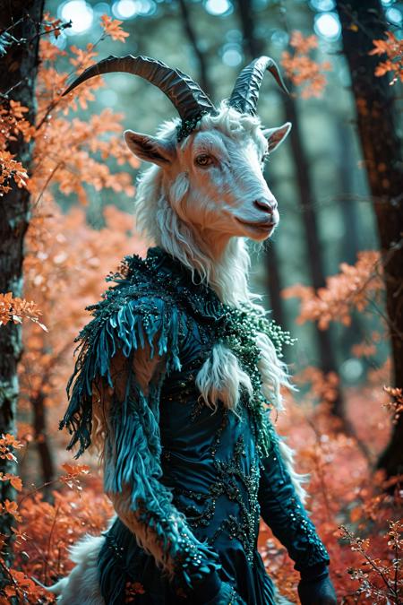 (Infrared Photography by I. W. Taber and Kalliope Amorphous:1.2), award winning,faun, Mythical half-human, humanoid half-goat creature,  associated with forests and nature, playful and mischievous,  seen as guardian of the natural world, loves music and dance
(aesthetic of suprematism with contaminated atmosphere:0.5), glare effects, complete sharpness, f/11, framing,
game-changing crowning achievement with sophisticated details,
(bluish-green and navy blue colors:0.1), <lora:MJ52:0.8>