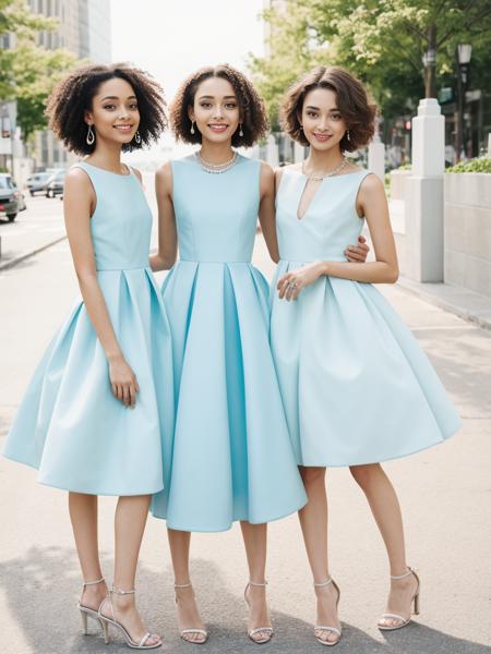 2 thin men, natural hair color, different color hair, different size, different face, wearing women  gala dresses, different dresses, same color dress, high heels, flat chest,jewellery. At a wedding party, complex background