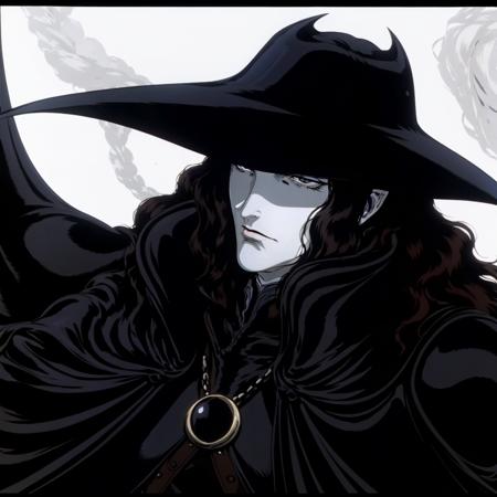 masterpiece,highres,high quality,extremely detailed,solo,
<lora:VampireHunterD001:0.7>,
VampireHunterD,1half-vampire,