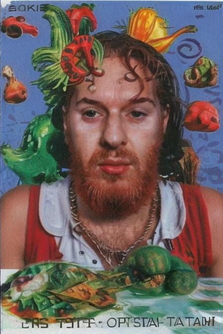 Weirdcore upper body and face of <ffurian> male man on turkish beach,  (face portrait 1.6) (vegetables floating 1.5) happy emotions, 90VHS, (ffurian man with beard 1.1) (ffurian turkish clothing 1.2) (y2k aesthetic 0.8), ms paint style <lora:ms-paint-lora:1> (kebab food 1.2),  <lora:y2kaesthetic:0.7>, half0ster, organic sculptures,