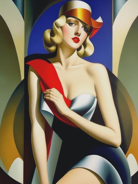 <lyco:TamaraDeLempicka:1.0> art nouveau deco arts fashion model Tamara De Lempicka