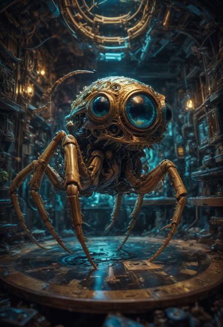 fisheye lens (fisheye view) photograph, ((The Pincer is a tough, positional chess player who will squeeze you over the board until you resign, it's ELO is reported as 2.50777%, it looks similar to a (whipScorpion) mechanical alien,)) echo image, sidelit, masterpiece from a different dimension, film grain, noise offset,  <lora:add-detail-xl:1>  candid photography, Getty Images quality photograph , double exposure, multiple-exposure photograph, UHD, very slow shutter speed to capture motion, experimental coloured lighting, experimental angles, strong fisheye-lens/ intense fisheye-view photograph, intricately detailed, very detailed background, realisticvision-negative-embedding, realisticvision-negative-embedding, epiCRealism