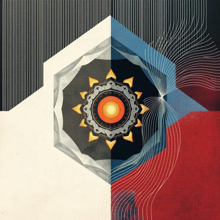 India stye 
An abstract illustration depicting transformation: from ordered geometric shapes to free organic lines.​​​​​​​​​​​​​​​​