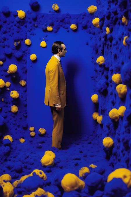 <lora:Yves Klein Style:1>Yves Klein Style - Photo of beaty and empathy and conscious awakening found on a jung philosophy, heroes journey, endless wisdom in style of olafur eliasson and christian jakowleff and yves klein blue