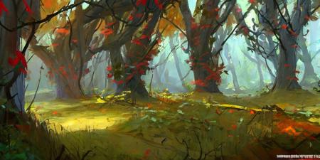 oak trees covered in vines, a close up of oak trees, oak trees, a dense forest, oak trees, vines,  oak trees, thicket,  a forest, a magical serene forest with large oak trees, (PaintStyle4:0.4)