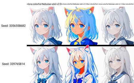 breathtaking, 1girl,portrait, simple background, white background, cat ears,white hair,school uniform, blue eyes,, minimalist, graphic, line art,  <lora:colorful-Nebulae-sdxl-v2:0> . gorgeous,key visual, vibrant, studio anime,award-winning, professional, highly detailed,high budget, cinemascope