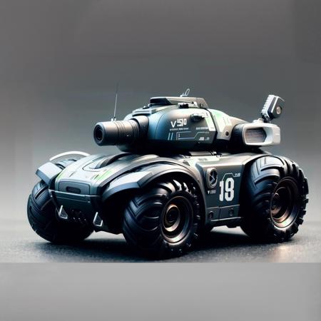 vehicle, game project design, sci-fi style, tank, no man, vehicle focus, motor vehicle, , wheels, ground vehicle, science fiction, complex tires, gradient background, gray background<lora:Vehicles:1>