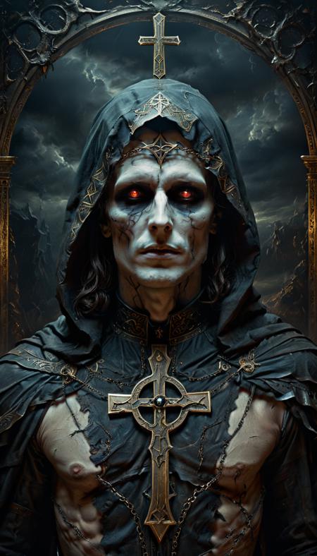 masterpiece, best quality, highres, 
(In tenebris trinum, dark occult symbolism, moody, eerie:1.2), male focus, 
 <lora:xl_more_art-full_v1:0.5> <lora:WildcardX-XL-Detail-Enhancer:0.8>