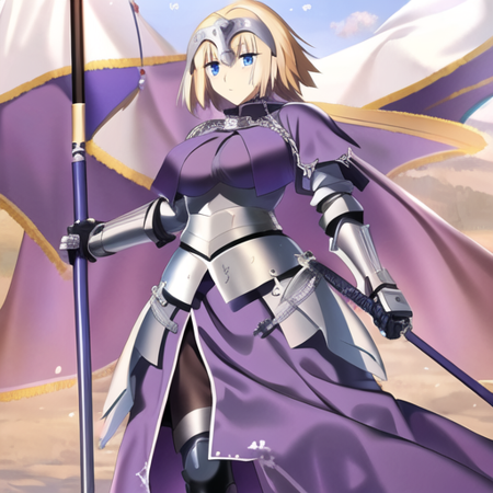 masterpiece, best quality, 1girl, jeanne d'arc (fate), jeanne d'arc (ruler) (fate), armor, armored dress, <lora:qqq-jeanne_d'arc-v1:0.8>