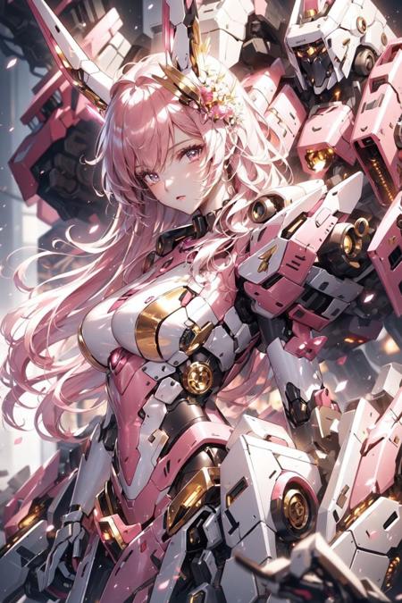 1girl, dramatic lighting,Pink Mecha,Honey Mecha