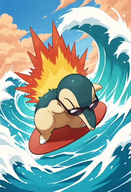 Cyndaquil: Fire Echidna | ヒノアラシ (Pokedex #0155) [Illustrious]