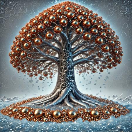 Ultra-detailed CGI (tree of life) made of Balls of Chrome Steel, crafted entirely from gleaming, reflective chrome and crimson metal spheres, ice-cold tones with blue-gray shadows.
The intricate network of spheres forms the tireâs rubber, spokes, and hubcap with surreal precision, glinting under intense studio lighting.
Molten reflections ripple across the curved surfaces, with streaks of glowing orange, red, and gold hinting at searing speed.
Steam rises subtly from the metallic ground, and a faint fiery glow backlights the wheel, emphasizing the sense of motion and power.
Extreme close-up perspective, cinematic depth of field, hard rim lighting, surreal mechanical realism, expressive brushwork:1.2, highly detailed, macro-style CGI. <lora:Balls_of_Chrome_Steel:1.05> <lora:SecretLab:0.8> secretlab <lora:Challenge_Winnifier_2025-03:1> [face that tells an untold story|wood grain texture with lifelike depth|monochrome pencil realism|sitting under falling petals] <lora:LCMV2-PONYplus-PAseer:1.05>