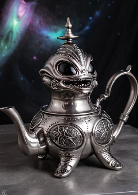 alien-themed {teapot} . extraterrestrial, cosmic, otherworldly, mysterious, sci-fi, highly detailed
<lora:AtayV2:0.8> atai