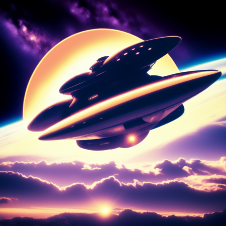 photo, an image of an alien spaceship in the sky (RetroAlbum style:1) <lora:djzRetroAlbumV21:1>