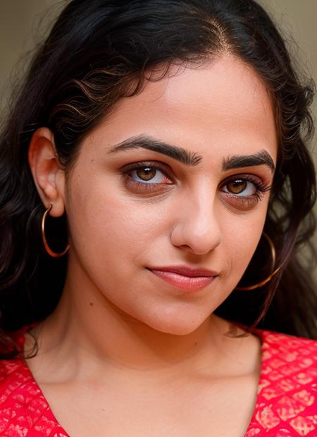 closeup portrait of skswoman, happy, background jewish temple epic (photo, studio lighting, hard light, sony a7, 50 mm, matte skin, pores, colors, hyperdetailed, hyperrealistic), <lyco:Nithya Menon:1.1>