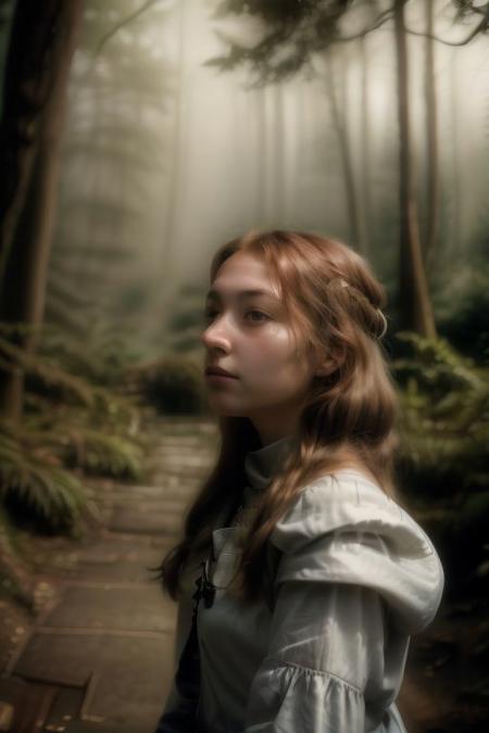 1girl, face, misty of forest, Simonetta, plate armor,,