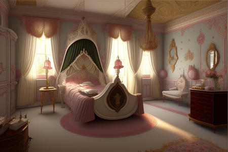  interior of a victorian bedroom
