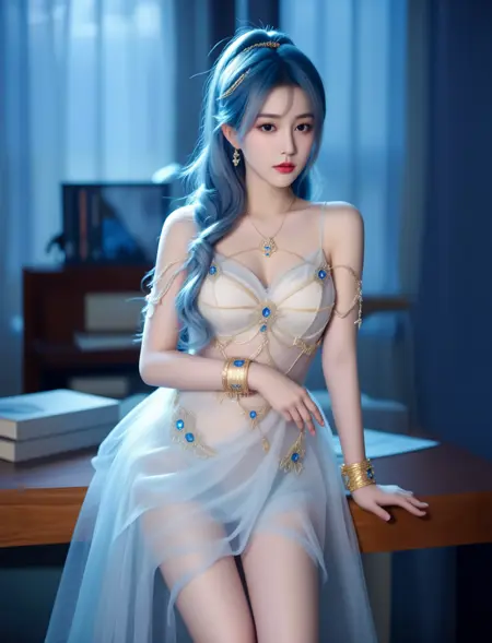 NSFW WAN2.2 T2V Slim, Curvy, Long Legs White Tight-Fitting Clothing,High Slit DesigN Gold High Heels