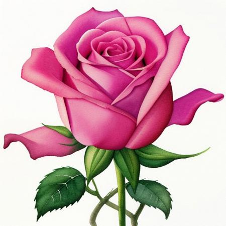 Watercolor. Vibrant. Bright. Neon. 
White background
rose