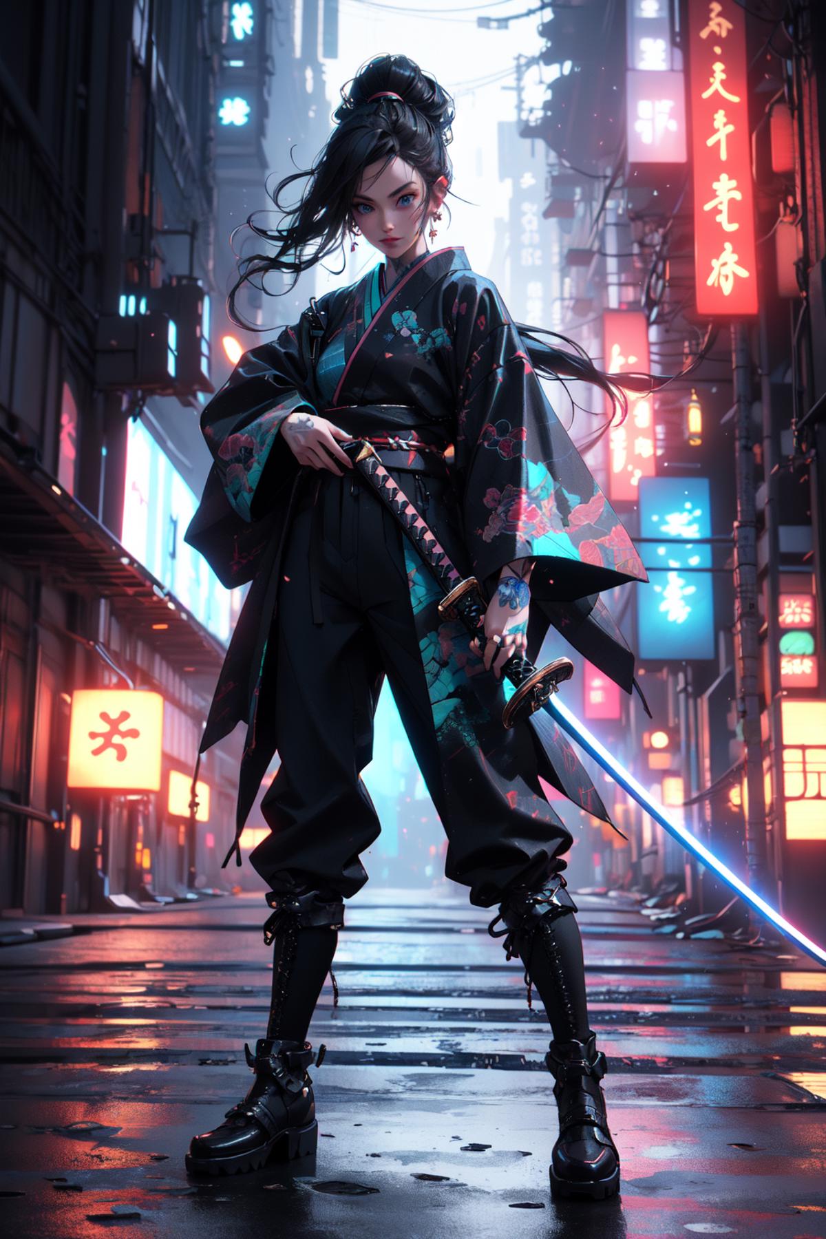 武士少女/Samurai girl lora image by chosen