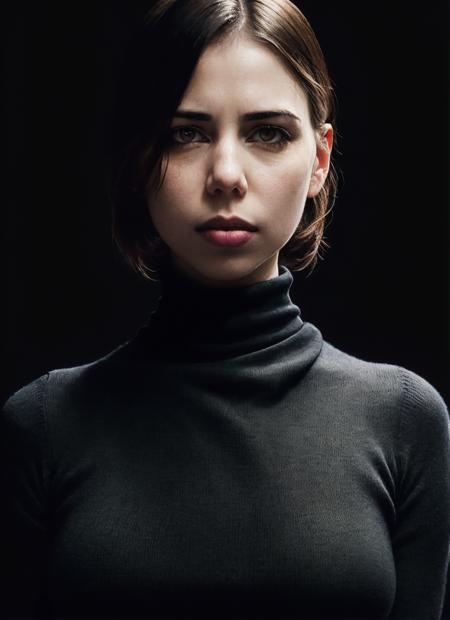 A stunning intricate full color portrait of (sks woman:1), wearing a black turtleneck, epic character composition, by ilya kuvshinov, alessio albi, nina masic, sharp focus, natural lighting, subsurface scattering, f2, 35mm, film grain, <lora:locon_laurabailey_v1_from_v1_64_32:1.25>