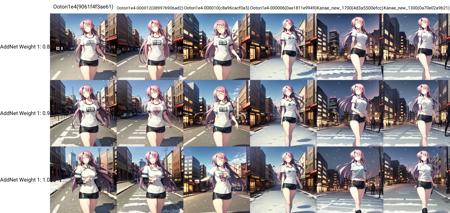 solo, Ootori Kanae, pink hair, long hair, closed eyes, angry, t-shirt, short sleeves, shorts, walking, winter, city, snow