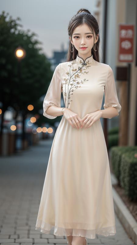 white dress, chinese clothes, 