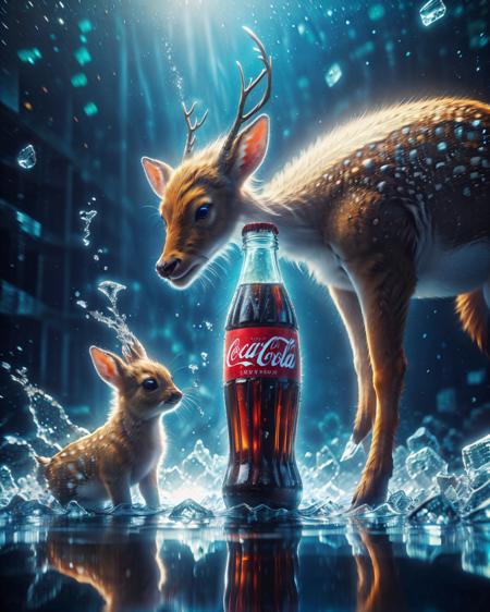 kekokele,deer,animal,water,Transparent bottles,glass bottle,bottle,reflection,glass,ice,animal focus,antlers,
Best quality,masterpiece,ultra high res,<lora:kekokele4:0.7>,