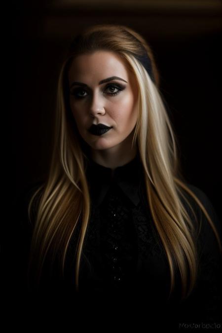 Swedish vampire girl, 23 years old, (beautiful:1.75), (very pale skin:1.35), (gothic makeup:0.99), (Red Lipstick:1), (black hair), (anime:0.35), (oval face:0.25), (Halloween), (night), (front view:1.25), (elegant), 10 minutes before the world will end, (back light),  hyper-realistic, (ultra-detailed:1), (insanely detailed:1), 4k, realistic 8k, shot on portra 400, (((masterpiece))), (perfect composition:1.55), (best quality), (HD), (Leonardo Da Vinci:0.10), (Transylvanian Castle), pureerosface_v1, Perfect hand, Hand, Detailed hand