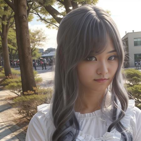 <lora:twcoser_02:0.7>, 1girl, solo, photorealistic, realistic, (outdoors, park garden, fujisan), cosplayer, looking at viewer, sunshine, sun, skyline