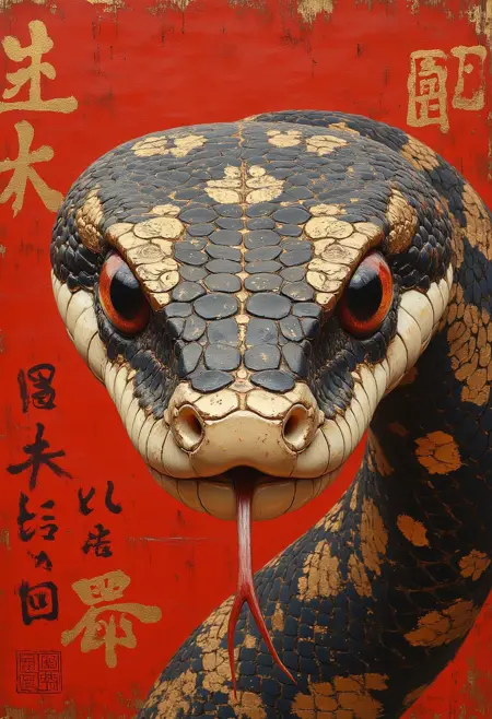 traditional Japanese Snake Art 🐍 @Ethanar
