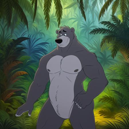 baloo bear no humans furry black eyes