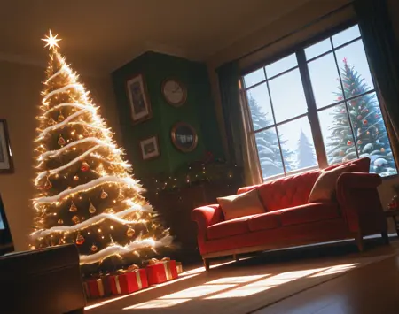 Christmas Living Room (Architecture) (Illustrious) (AD)