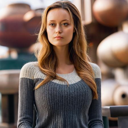 professional portrait photograph of summer_glau, <lora:SummerGlauXL:1.0> with (matte skin) and (long sandy blonde hair), (wearing a sweater:1.2), (relaxing in a science fiction city:1.2), summer <lora:DetailedEyes_V3:0.8> (pores:0.5) (freckles:0.2) (bokeh:0.3)