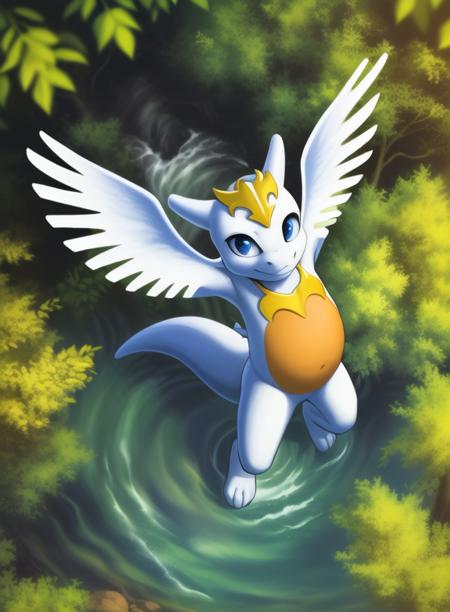 GodDragonDraVil, dragon,( white skin), brown belly, blue eyes,( chibi, small body,) wings,