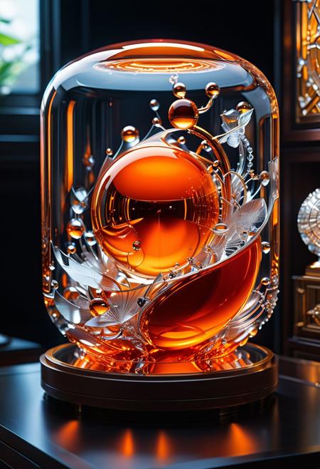 (Concept by Leonardo da Vinci & Edvard Munch, orange,red,Neumorphism, Glassmorphism, beautiful glass display case in cool living room., Miki Asai Macro photography, close-up, hyper detailed, trending on artstation, sharp focus, studio photo, intricate details, highly detailed, by greg rutkowski), Detailed Textures, high quality, high resolution, high Accuracy, realism, color correction, Proper lighting settings, harmonious composition, Behance works,masterpiece,HDR,trending on artstation,sharp focus,high contrast,8K,Hyper-detailed,intricate details,cinematic lighting