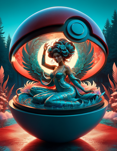 [Feathery|Inspired] Tender ral-pkbll, at Twilight, Dynamic, F/2.8, anaglyph filter, wallpaper, 8K, stylized by Alphonse mucha and tim okamura, action, <lora:ral-pkbll-sdxl:1>, magical composition, fine polished, extremely stylish, vibrant, dynamic background, beautiful elegant